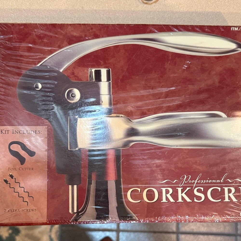 Professional Silver and Black Corkscrew Wine Opener